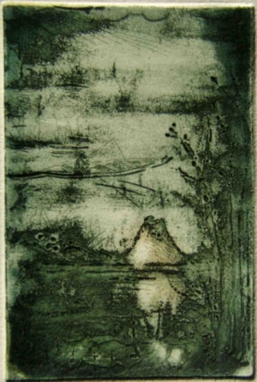 Obrazy i ryciny zatytułowany „mont fuji vert” autorstwa Jean-Michel Rackelboom, Oryginalna praca, Inny