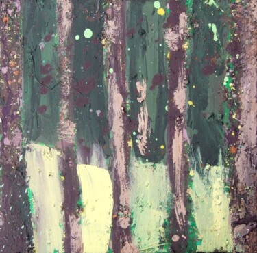 Painting titled "foret73" by Jean-Michel Rackelboom, Original Artwork, Oil