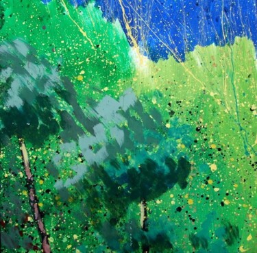 Painting titled "foret128" by Jean-Michel Rackelboom, Original Artwork, Oil