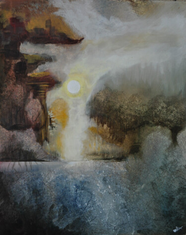 Malerei mit dem Titel "Le Temple" von Jean-Michel Rackelboom, Original-Kunstwerk, Acryl