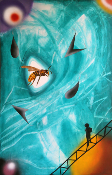 Peinture intitulée "Human precarity" par Jean Michel Sabelle, Œuvre d'art originale, Acrylique Monté sur Autre panneau rigide