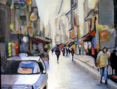 Peinture intitulée "rue-st-denis.jpg" par Jean-Michel Steinberg, Œuvre d'art originale