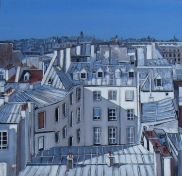 Peinture intitulée "ete sur paris" par Jean-Michel Yon, Œuvre d'art originale, Huile