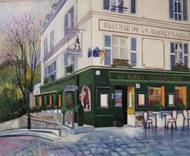 Painting titled "la bonne franquete" by Jean-Michel Yon, Original Artwork, Oil Mounted on Wood Stretcher frame