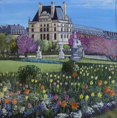 Картина под названием "le printemps" - Jean-Michel Yon, Подлинное произведение искусства, Масло Установлен на Деревянная рам…