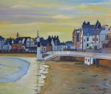 Painting titled "Quiberon" by Jean-Michel Yon, Original Artwork, Oil Mounted on Wood Stretcher frame