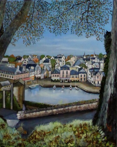 Painting titled "SAINT-GOUSTAN" by Jean-Michel Yon, Original Artwork, Oil Mounted on Wood Stretcher frame