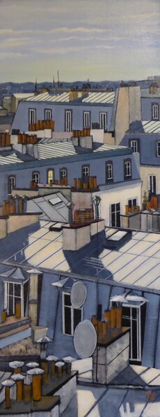 "toits" başlıklı Tablo Jean-Michel Yon tarafından, Orijinal sanat, Petrol Ahşap Sedye çerçevesi üzerine monte edilmiş