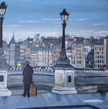 Картина под названием "bonjour Paris" - Jean-Michel Yon, Подлинное произведение искусства, Масло Установлен на Деревянная ра…