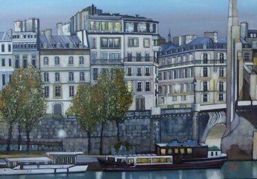 Картина под названием "la tour d'argent" - Jean-Michel Yon, Подлинное произведение искусства, Масло Установлен на Деревянная…