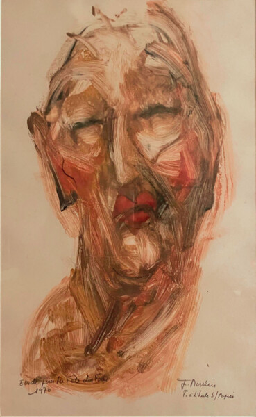 Картина под названием ""Fête des pères 2"" - Jean Moulin, Подлинное произведение искусства, Масло Установлен на картон