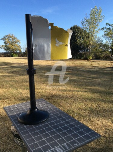 Sculpture intitulée "Drapeau de la terre" par Jean Noël Gilabert, Œuvre d'art originale, Métaux