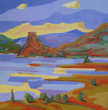 Painting titled "le Dyke de la Roque…" by Jean-Noël Le Junter, Original Artwork, Oil Mounted on Wood Stretcher frame