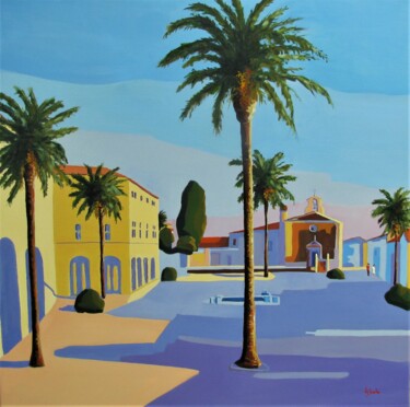 Painting titled "Aigues Mortes" by Jean-Noël Le Junter, Original Artwork, Oil Mounted on Wood Stretcher frame