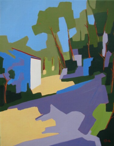 Peinture intitulée "Le vieux mas 4" par Jean-Noël Le Junter, Œuvre d'art originale, Huile Monté sur Châssis en bois