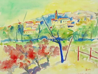 Painting titled "Saint-Mathieu de Tr…" by Jean-Noël Le Junter, Original Artwork, Watercolor Mounted on Wood Panel