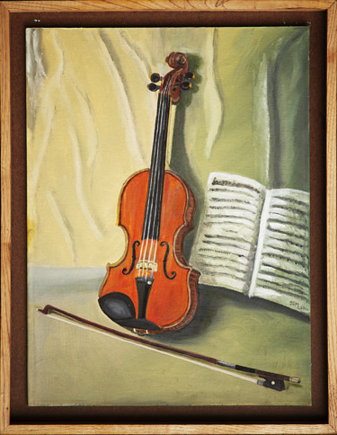 Schilderij getiteld "Violon.jpg" door Jnm, Origineel Kunstwerk, Olie