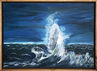 Pintura titulada "Déferlente sur réci…" por Jnm, Obra de arte original, Oleo