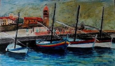 Painting titled "COLLIOURE" by Jean Noel Remy, Original Artwork, Pastel