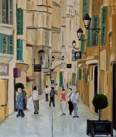 Peinture intitulée "Rue de la bonneteri…" par Jean Noel Remy, Œuvre d'art originale, Huile Monté sur Châssis en bois