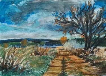 Painting titled "Chemin d' Ocre" by Jean Noel Remy, Original Artwork, Pastel