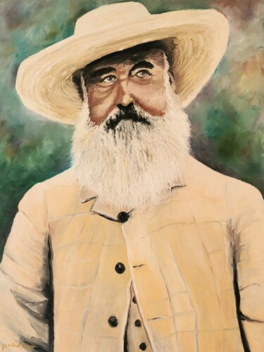 Painting titled "Claude Monet" by Jean Noel Remy, Original Artwork, Oil