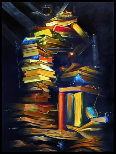 Peinture intitulée "les mots oubliés" par Jean-Noël Riou, Œuvre d'art originale, Huile