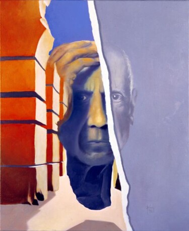 Картина под названием "picasso" - Jean-Noël Riou, Подлинное произведение искусства, Масло
