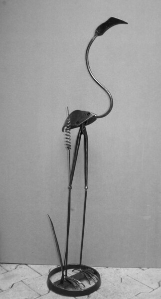Sculpture intitulée "le-flamand-noir.jpg" par Jean Patrick, Œuvre d'art originale, Métaux