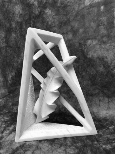 Sculptuur getiteld "Libre espace" door Jean-Paul Baudry, Origineel Kunstwerk, Steen