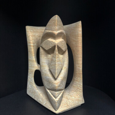 Sculpture titled "Etremasque" by Jean-Paul Baudry, Original Artwork, Stone