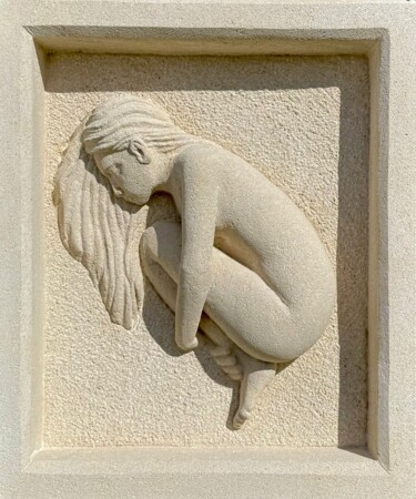 Skulptur mit dem Titel "IMAGINE" von Jean-Paul Baudry, Original-Kunstwerk, Stein