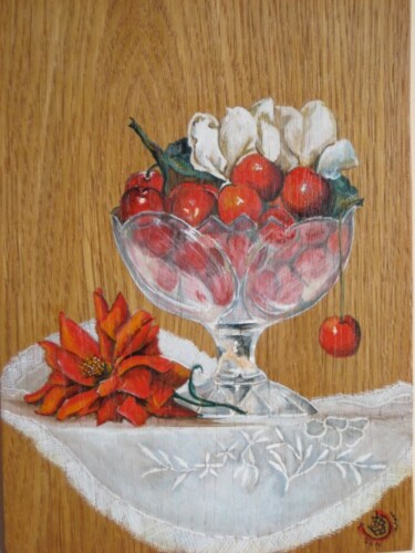 Peinture intitulée "Coupe de cerises" par Jean Paul Birebent, Œuvre d'art originale