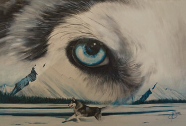 Pittura intitolato "Le Loup" da Jean Paul Boyer, Opera d'arte originale, Olio