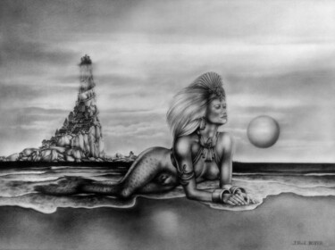 Drawing titled "la-sirene.jpg" by Jean Paul Boyer, Original Artwork, Ink