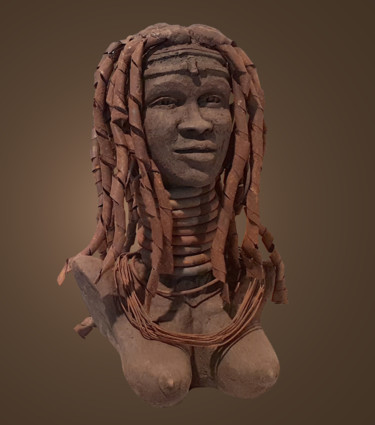 Sculpture titled "Africaine Namibie" by Jean Paul Constant, Original Artwork, Terra cotta