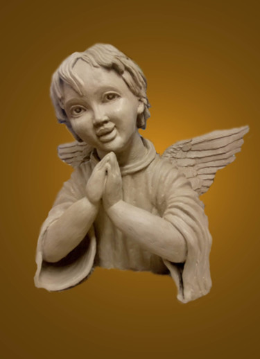 Sculpture titled "Angelot" by Jean Paul Constant, Original Artwork, Clay