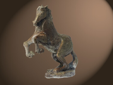 Sculpture intitulée "cheval cabré" par Jean Paul Constant, Œuvre d'art originale, Argile