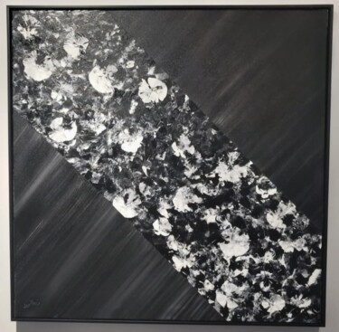 Painting titled "blanc et noir" by Jean-Paul Cuberes, Original Artwork, Acrylic Mounted on Wood Stretcher frame