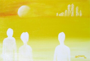 Peinture intitulée "Le monde est jaune" par Jean-Paul Daragon, Œuvre d'art originale