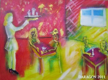 Peinture intitulée "Waitress svp" par Jean-Paul Daragon, Œuvre d'art originale, Huile