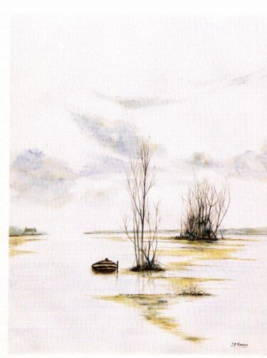 Peinture intitulée "La Barque" par Jean Paul Ferron, Œuvre d'art originale