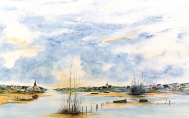 Peinture intitulée "Loire estivale" par Jean Paul Ferron, Œuvre d'art originale