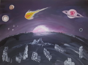 Peinture intitulée "Cosmos" par Nelopo, Œuvre d'art originale, Acrylique Monté sur Châssis en bois