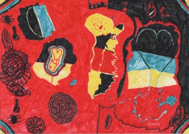 Drawing titled "Hommage à Kandinsky…" by Gipéhel, Original Artwork, Other