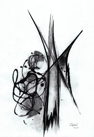 Drawing titled "Secrets 04" by Gipéhel, Original Artwork, Charcoal