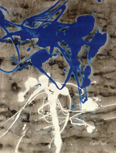 Painting titled "L'Heure Bleue" by Gipéhel, Original Artwork, Acrylic