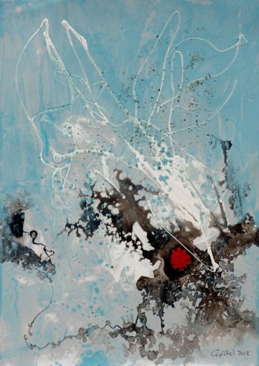 Peinture intitulée "Matin d'hiver" par Gipéhel, Œuvre d'art originale, Acrylique