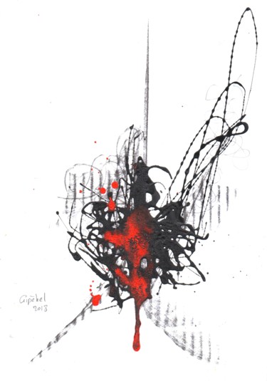 Zeichnungen mit dem Titel "Soupir" von Gipéhel, Original-Kunstwerk, Kohle