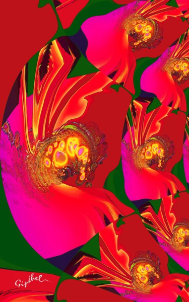 Digitale Kunst mit dem Titel "Rose de Noël" von Gipéhel, Original-Kunstwerk, 2D digitale Arbeit